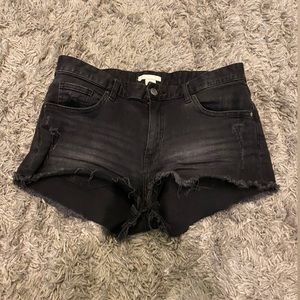Black H&M ripped jean shorts